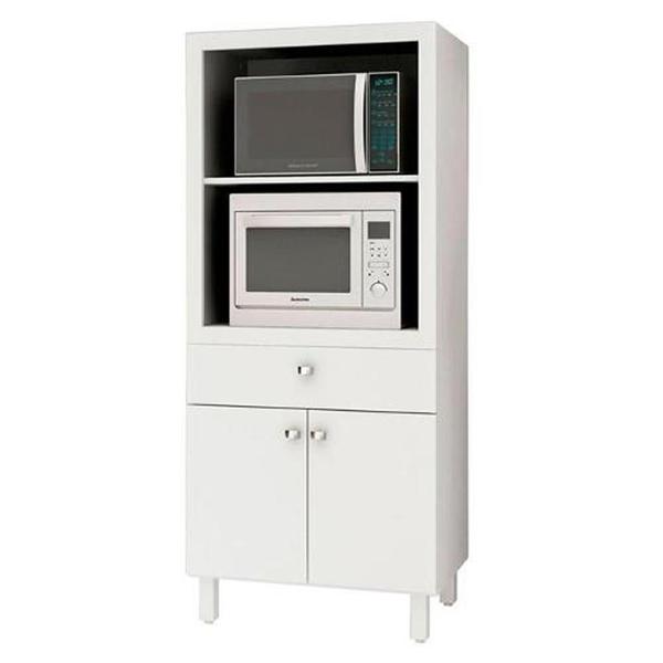 Imagem de Kit Cozinha com Armário p/ forno 2 Portas 1 Gaveta e Fruteira Branco - FdECOR