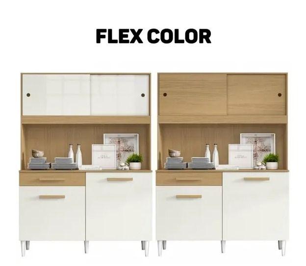 Imagem de kit Cozinha Compacta 4 Portas 1 Gaveta Flex Color 4308 - Atacama off white