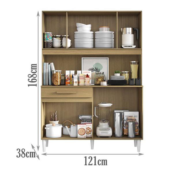 Imagem de Kit Cozinha Compacta 4 Portas 2003308 121cm Atacama Grafite ARMoveis