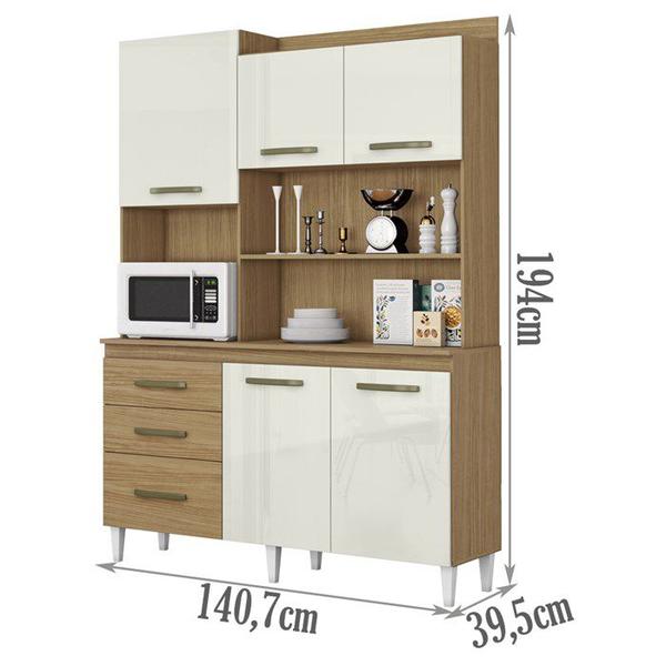 Imagem de Kit Cozinha Compacta 5 Portas 2001540 Mila Atacama Off White ARMoveis