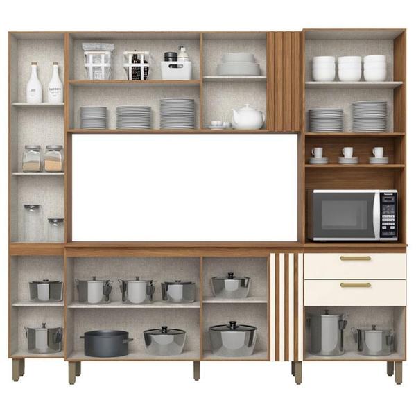 Imagem de Kit Cozinha Compacta B126 11 Portas Nature Off White  Briz