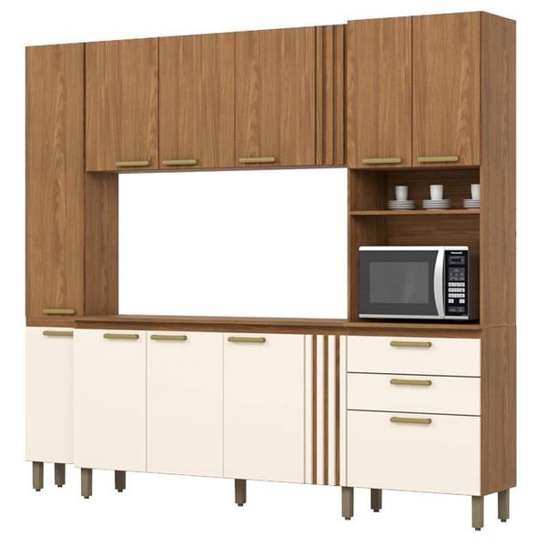 Imagem de Kit Cozinha Compacta B126 11 Portas Nature Off White  Briz