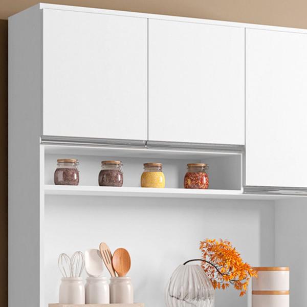 Imagem de Kit Cozinha Compacta Márcia 105cm Com 6 Portas e 1 Gaveta Branco - Desk Design