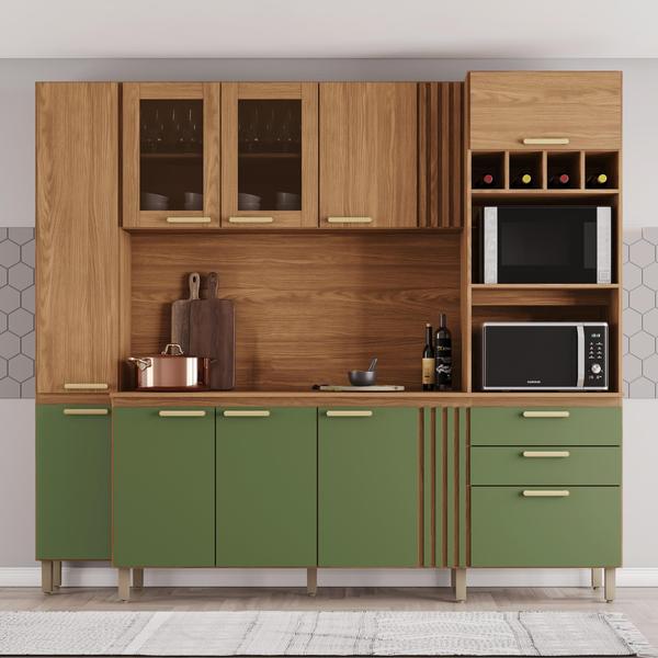 Imagem de Kit Cozinha Compacta Nature/Verde BC01 - Briz