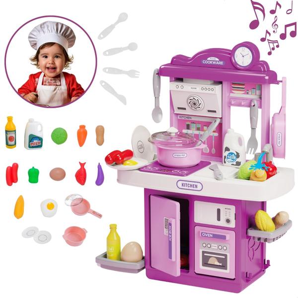 Kit Cozinha De Brinquedo Infantil Completa Solta Água E Som - ATENTU