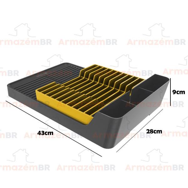Imagem de Kit Cozinha Escorredor Louças + Porta Talheres + Organizador Pia + Lixeira - Crippa