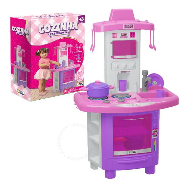 Imagem de Kit Cozinha Fogão Infantil de Brinquedo Completa - Sai Água