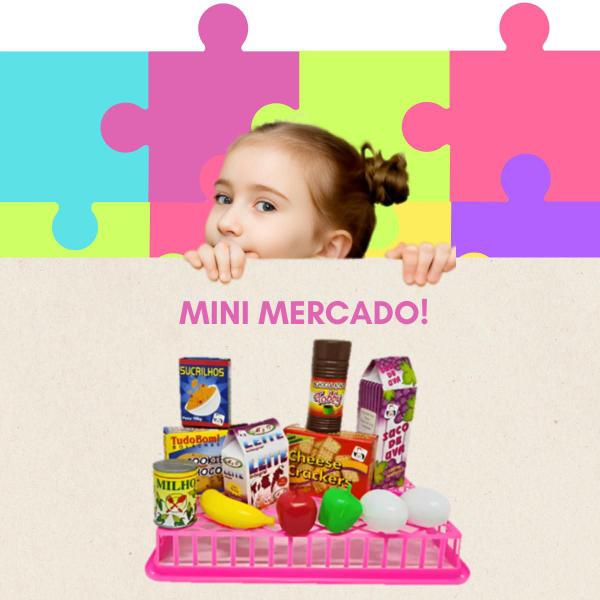 Imagem de Kit Cozinha Infantil Brinquedo Geladeira Fogao Mini Mercado