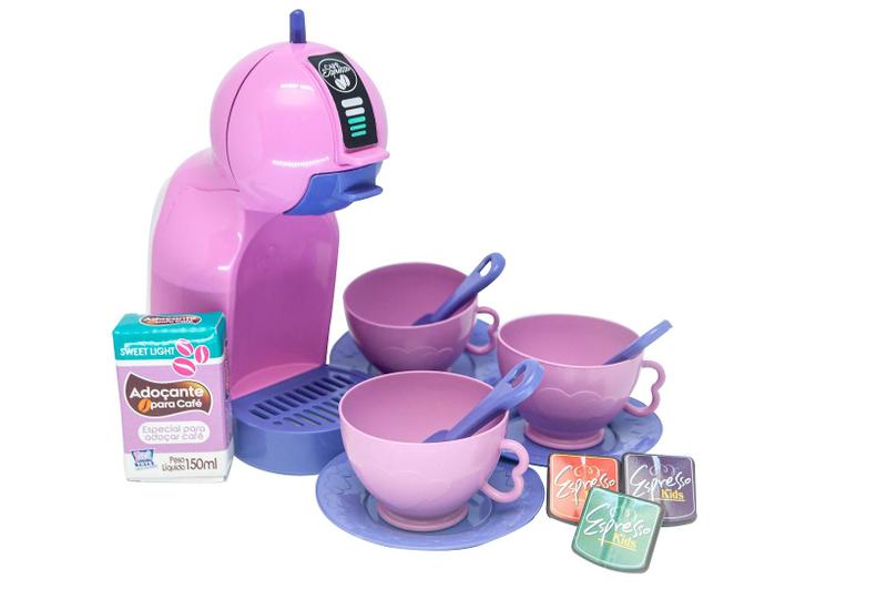 Imagem de Kit Cozinha Infantil Cafeteira com Capsula Brinquedo Menina