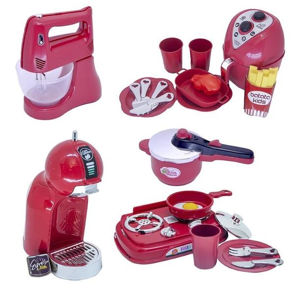 Imagem de Kit Cozinha Infantil Chef Air Fryer Panela Batedeira 22Pç