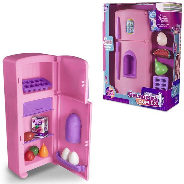 Imagem de Kit cozinha infantil com geladeira + copo e acessorios minha geladeira duplex 10 pecas - ZUCA TOYS