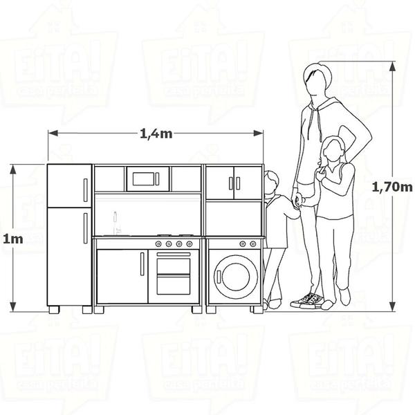 Imagem de Kit Cozinha Infantil com Geladeira e Máquina de Lavar