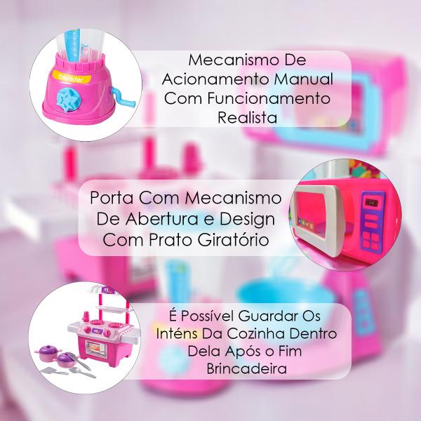 Imagem de Kit Cozinha Infantil Completa 4 Peças Cooker Batedeira Brinquedo Acessórios Panelas Utensílios Divertida Realista