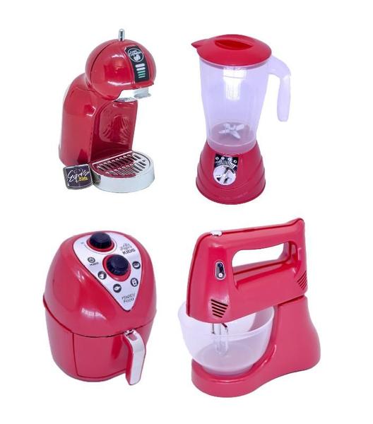 Imagem de Kit Cozinha Infantil Completa Brinquedo Menino Vermelho 13pç