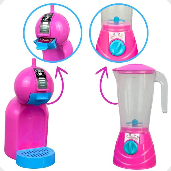 Kit Cozinha Infantil de Brinquedo Eletrodomesticos AirFryer Cafeteira 5 Peças - Zuca Toys Imagem de Kit Cozinha Infantil de Brinquedo Eletrodomesticos AirFryer Cafeteira 5 Peças