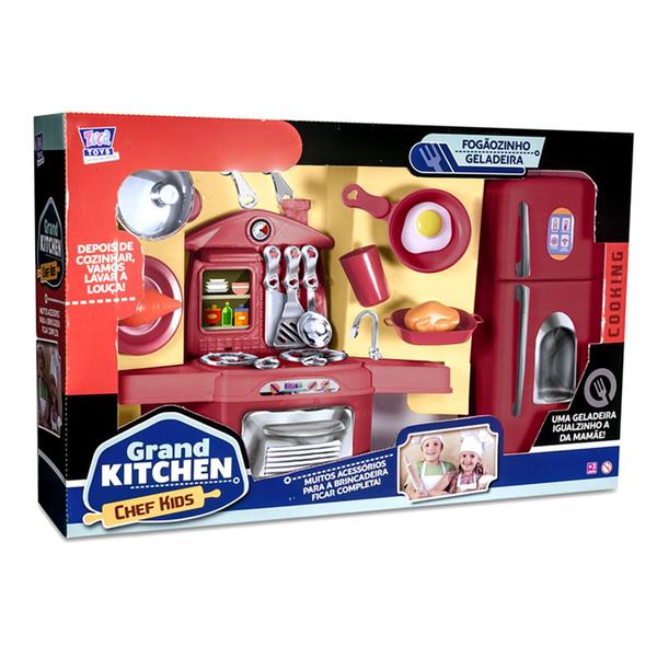 Kit Cozinha Infantil Fogão + Geladeira Master Chef Kids - Zuca Toys Imagem de Kit Cozinha Infantil Fogão + Geladeira Master Chef Kids