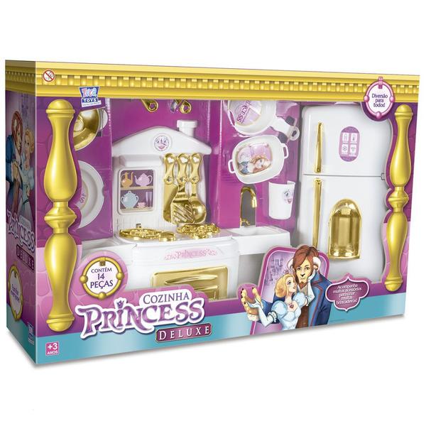 Imagem de Kit Cozinha Infantil Fogão + Geladeira Princesas Deluxe - Zuca Toys