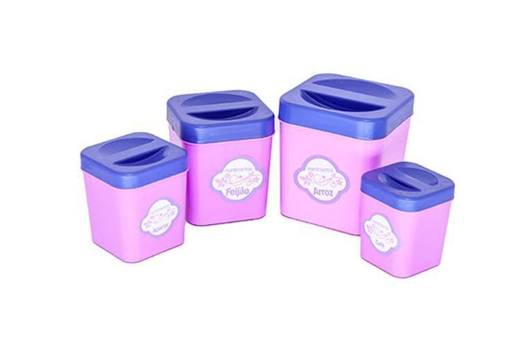 Imagem de Kit Cozinha Infantil Menina Rosa Mercado Microondas Pote 42P