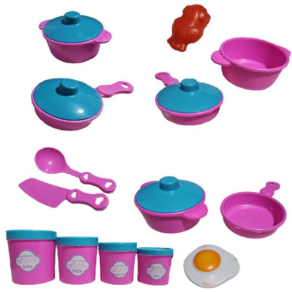 Imagem de Kit Cozinha Infantil Porta mantimentos panela frango Kit 5 Cód. 2360