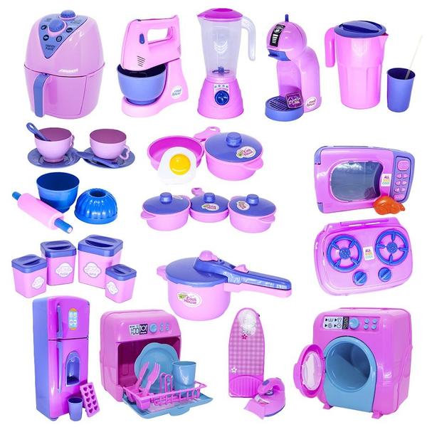 Imagem de Kit Cozinha Infantil Potes Xícara Air Friyer Panelas 39pç