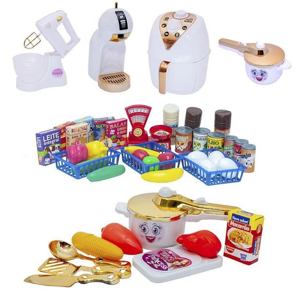 Imagem de Kit Cozinha Infantil Princesa Menina Mercado Batedeira 45Pç