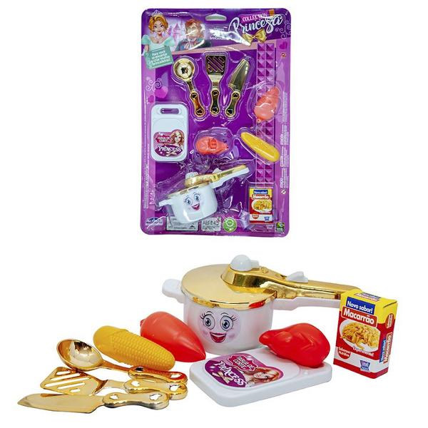 Imagem de Kit Cozinha Infantil Princesa Menina Mercado Potinhos 49pç