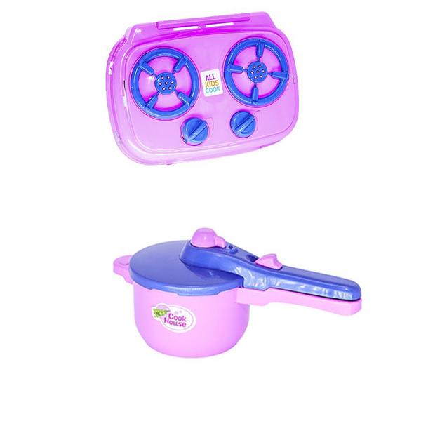 Imagem de Kit Cozinha Infantil Rosa Geladeira Air Fryer Legumes 21pç