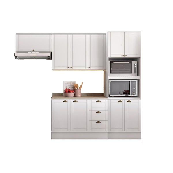 Imagem de Kit Cozinha Modulada 4 Peças Bella (2Aéreos+1Balcão+1Paneleiro) C4P54 Branco - Carraro