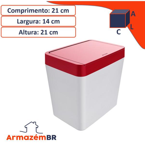 Imagem de Kit Cozinha Pia Porta Dispenser Detergente + Lixeira 5L + Escorredor Talheres - Branco Crippa