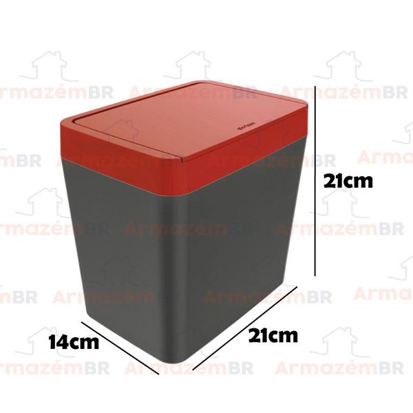 Imagem de Kit Cozinha Pia Porta Dispenser Detergente + Lixeira 5L + Escorredor Talheres - Chumbo  Crippa