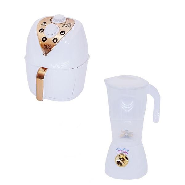 Imagem de Kit Cozinha Princesa Eletro Menina Branco Air Fryer 9Pç