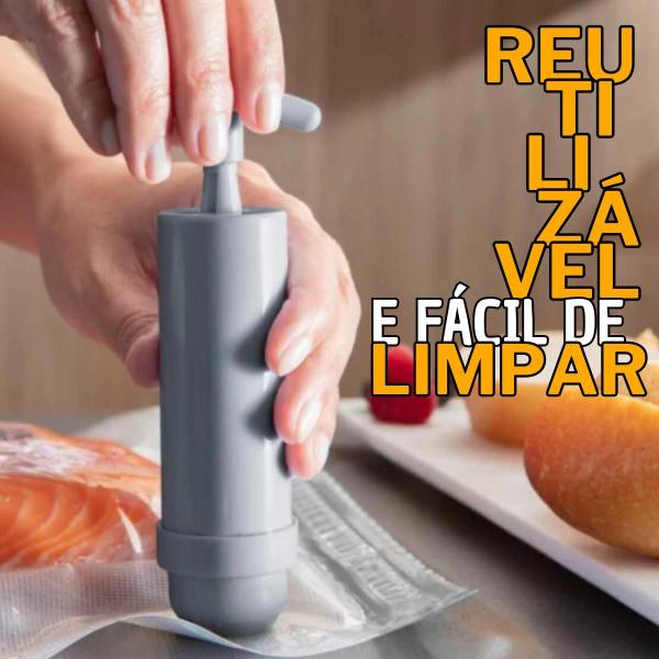 Imagem de Kit Cozinha Saco À Vácuo 20 Un Tamanho P e Bomba Manual