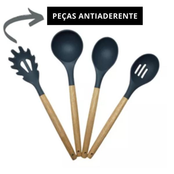 Imagem de Kit Cozinha Silicone 12 Peças com Copo Suporte