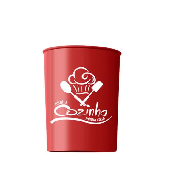 Imagem de Kit Cozinha Silicone Vermelho Cabo Madeira 7Pçs Utensílios