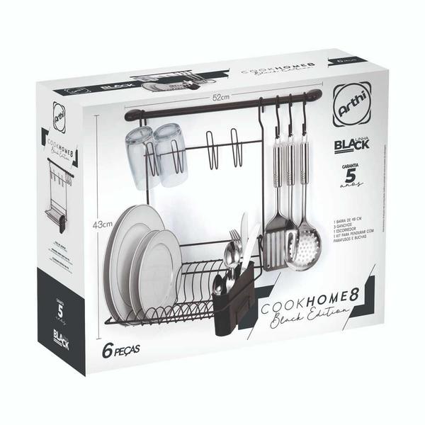 Imagem de Kit Cozinha Suspensa Cook Home 8 Black - Arthi