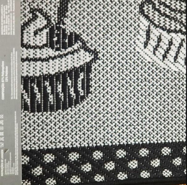 Imagem de Kit Cozinha Tapete Cupcake Preto Cinza Lancer Sisal 3 Peças Antiderrapante  KS78