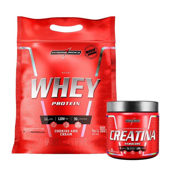 Imagem de Kit Creatina 100% 300g + Whey 100% 900g Pouch Integralmédica