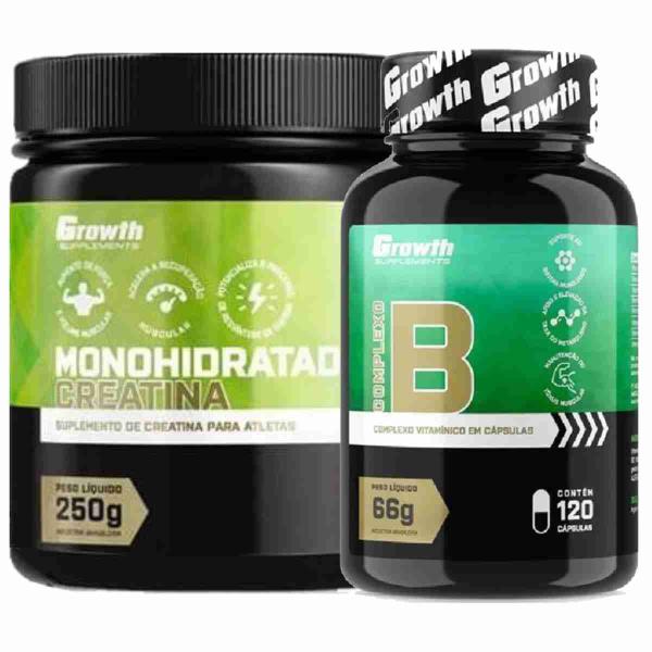 Imagem de Kit Creatina 250g Monohidratada + Complexo B 120 Caps Growth