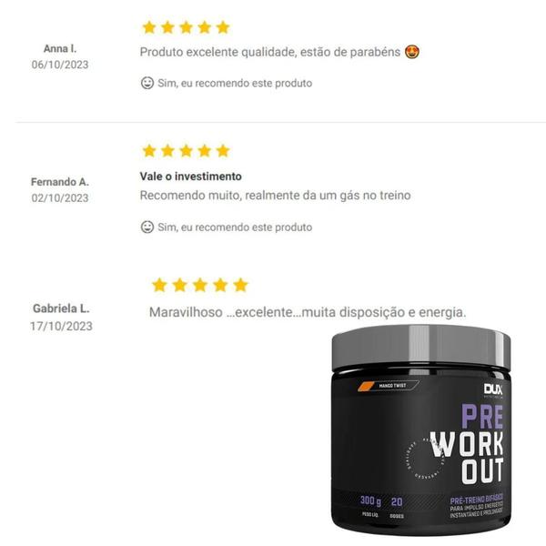 Imagem de Kit Creatina 300g + pré treino original DUX  300g