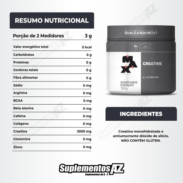Kit Creatina Pura 150g Max Titanium + Bcaa 30 Caps Black Skull Imagem de Kit Creatina Pura 150g Max Titanium + Bcaa 30 Caps Black Skull