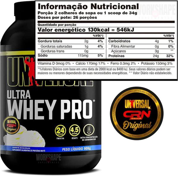 Imagem de Kit Creatina Universal Original 200g + Whey Protein Universal Ultra Pro 900g 