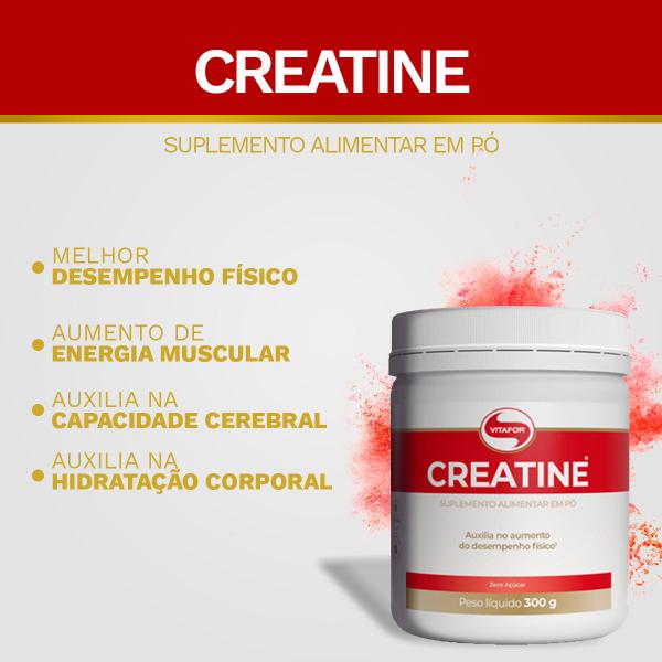 Imagem de Kit Creatina Vitafor 2 Unidades de 300g - Creatine 100% Pura 3g porção 200 doses