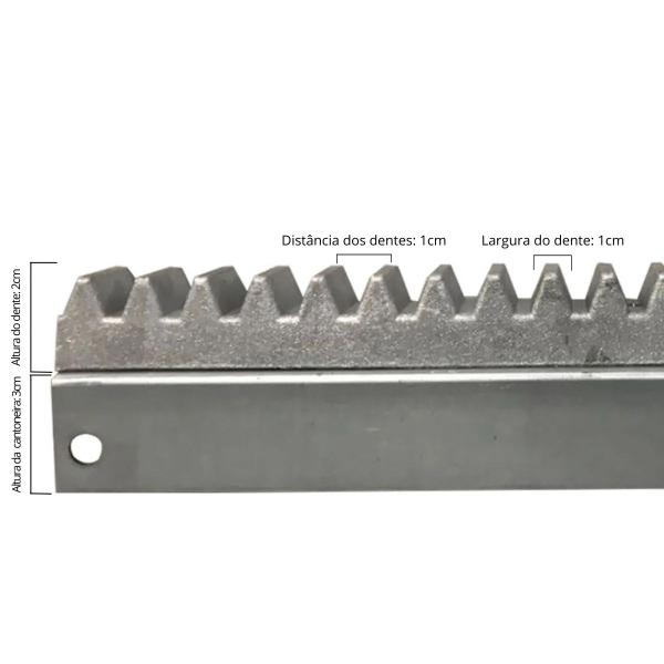 Imagem de Kit Cremalheira AGL Motor Portão Eletrônico Alumínio 2,5 Metros