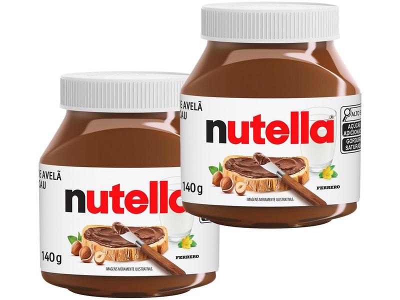 Kit Creme de AvelĂŁ com Cacau Nutella Ferrero - 140g 2 Unidades Kit Creme de AvelĂŁ com Cacau Nutella Ferrero - 140g 2 Unidades