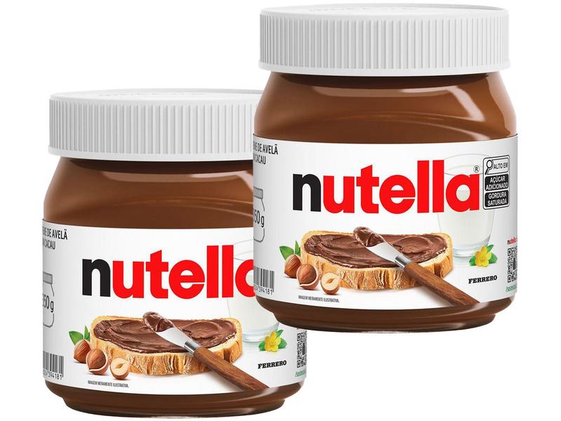 Kit Creme de Avelã com Cacau Nutella Ferrero - 350g 2 Unidades