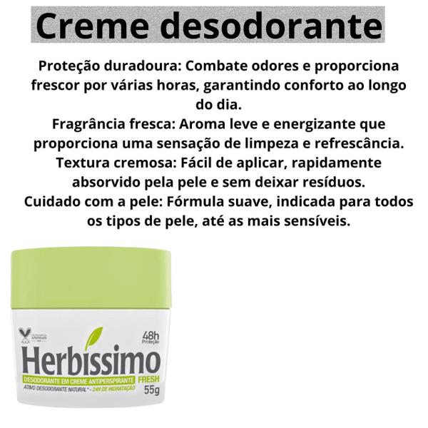 Imagem de Kit Creme Herbissimo Desodorante Fresh 3 Unidades 55g