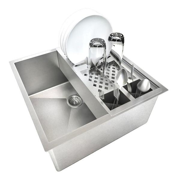 Imagem de Kit Cuba 40x40 Escorredor Calha 42,5cm Inox