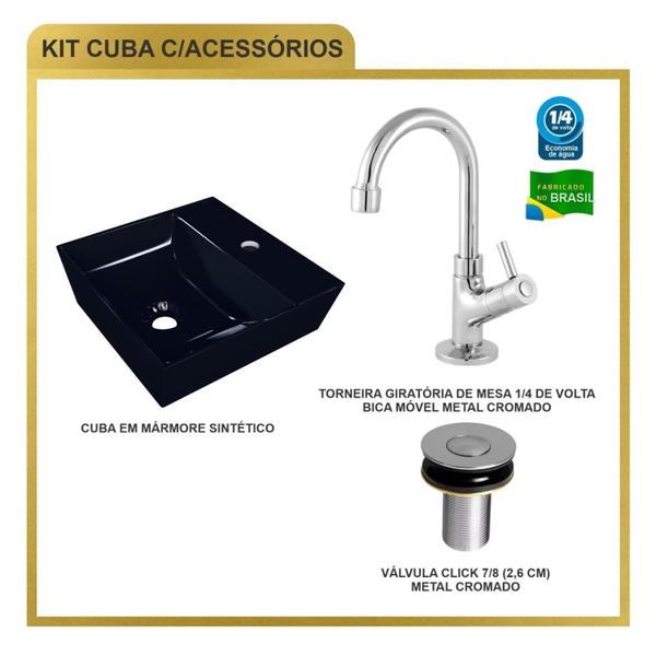 Kit Cuba Aq33 Volcano com Torneira 1198 e Válvula Botão - Compace Imagem de Kit Cuba Aq33 Volcano com Torneira 1198 e Válvula Botão