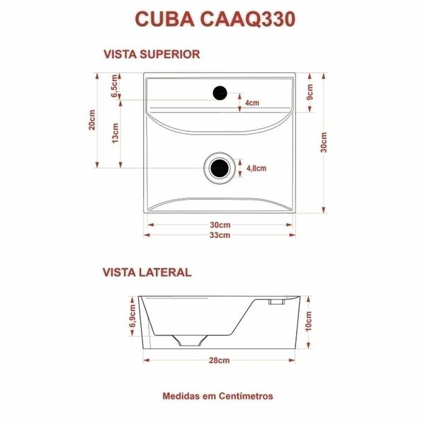 Kit Cuba Aq33 Volcano com Torneira 1198 e Válvula Botão - Compace Imagem de Kit Cuba Aq33 Volcano com Torneira 1198 e Válvula Botão