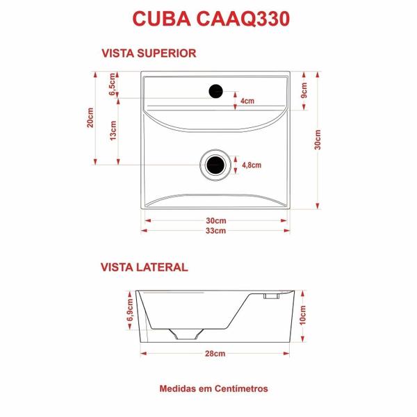 Imagem de Kit Cuba Aq33 Volcano com Torneira C50 e Válvula Abs